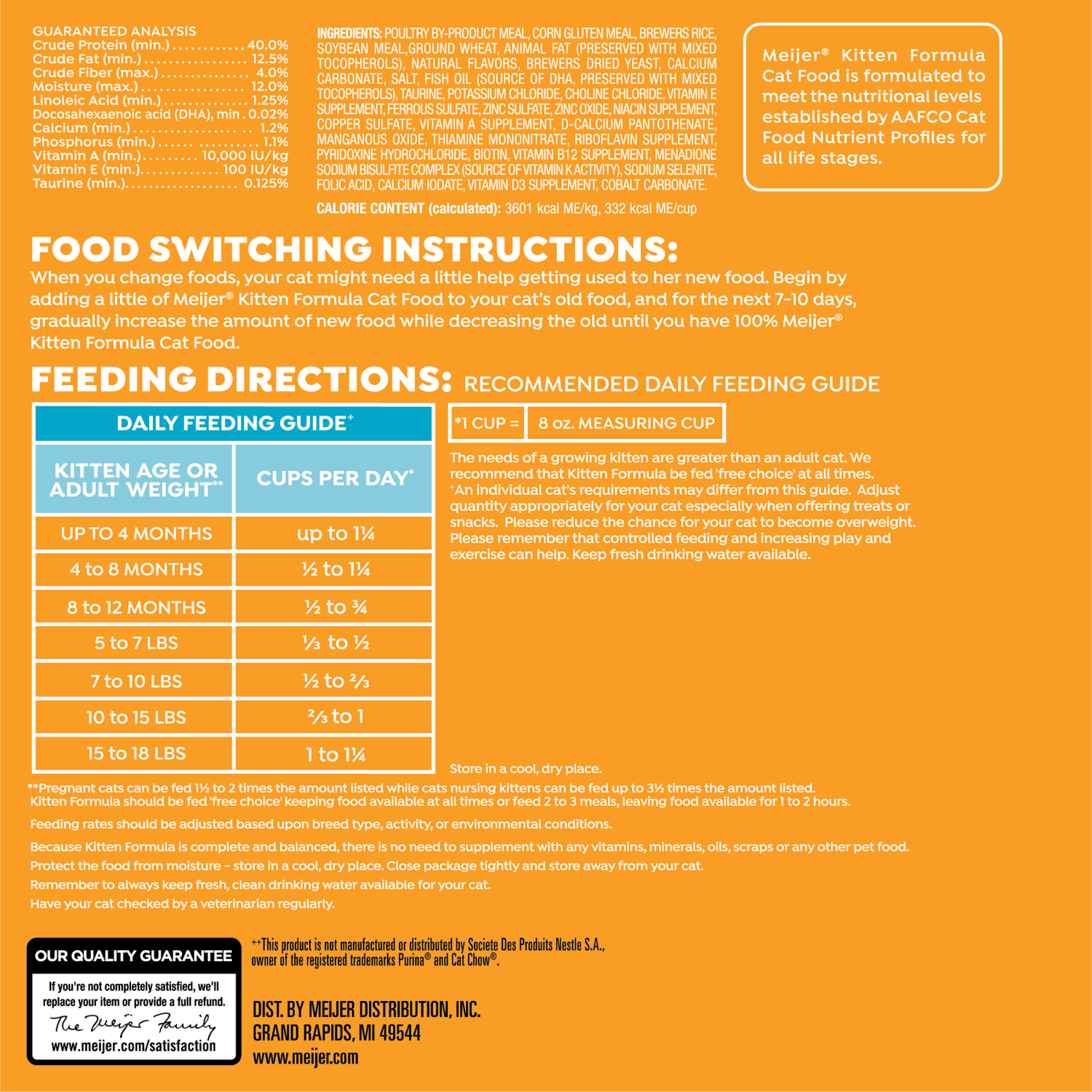 slide 2 of 2, Meijer Main Choice Kitten Food, 3.15 lb
