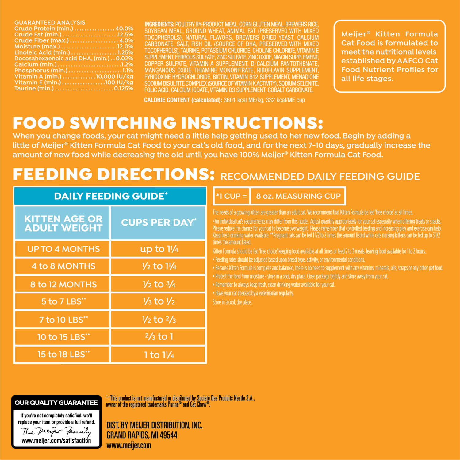 slide 2 of 2, Meijer Main Choice Kitten Formula, Kitten Food, 6.3 lb, 6.3 lb