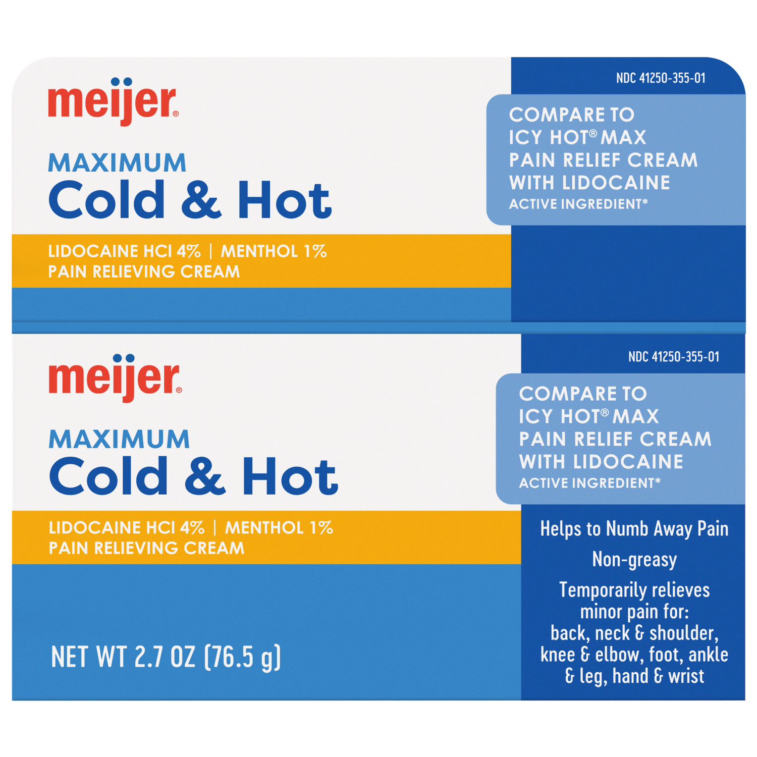 slide 4 of 6, Meijer Cold & Hot Pain Relieving Cream, 2.7 oz