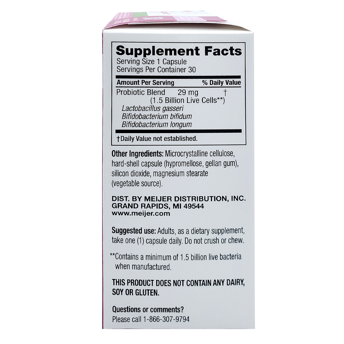 slide 3 of 4, Meijer Probiotic Colon Support Capsules, 30 ct