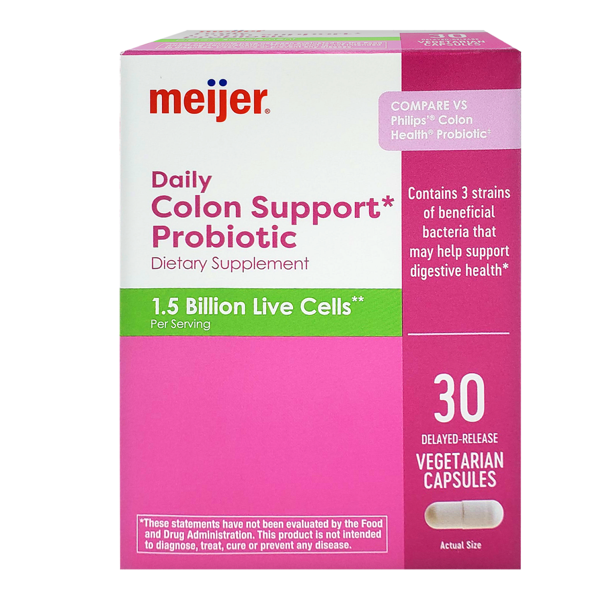 slide 1 of 4, Meijer Probiotic Colon Support Capsules, 30 ct