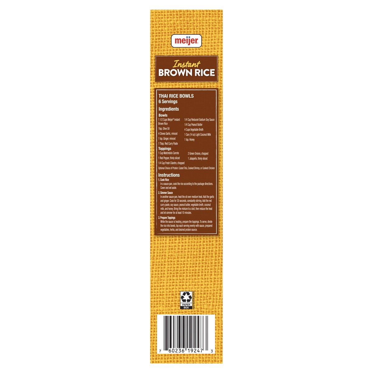 slide 4 of 4, Meijer Instant Whole Grain Brown Rice, 28 oz
