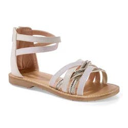 Falls Creek Girls' Lizzy Sandals, White, Size 12