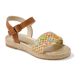 Falls Creek Girls' Chrissy Sandals, Tan, Size 3