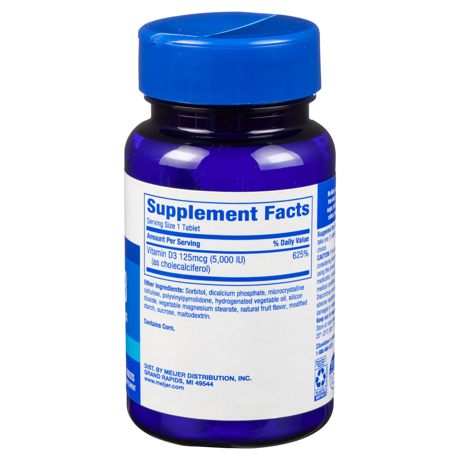 slide 3 of 3, MEIJER WELLNESS Meijer Vitamin D3 5000IU Quick Dissolve Tablet, 100 ct