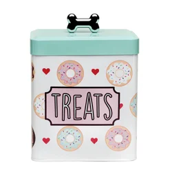 Metal Pet Treat Canister, Donuts