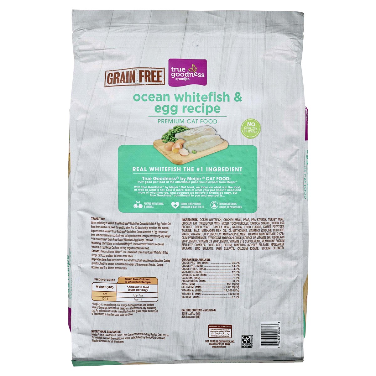 slide 2 of 2, True Goodness Dry Cat Food, Grain Free Ocean Whitefish & Egg Recipe, 11 lb