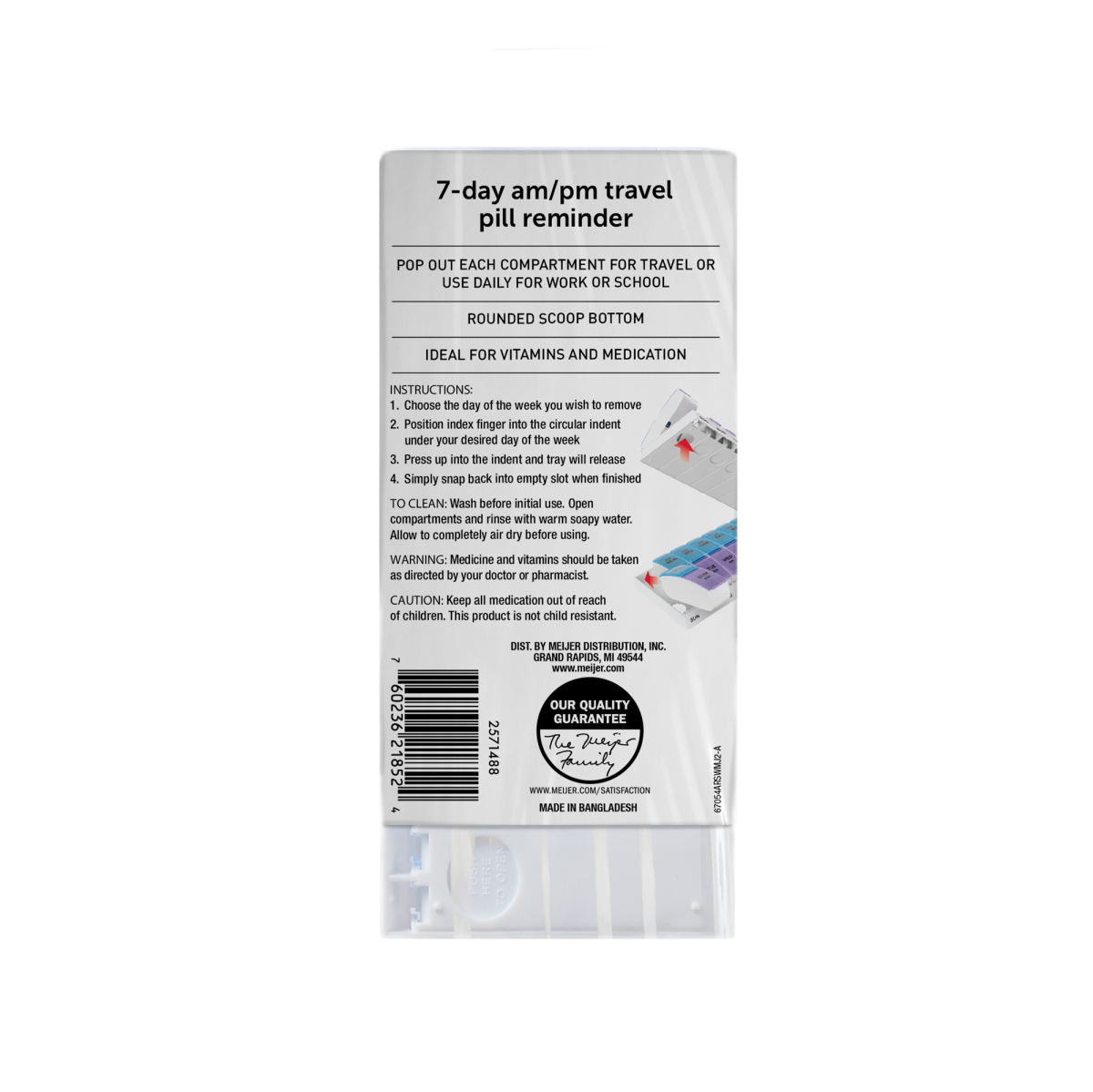 slide 2 of 2, Meijer Travel Pill Reminder, 7 Day AM/PM, 1 ct