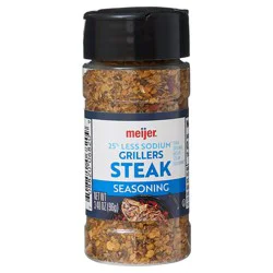 Meijer Grillers 25% Less Sodium Steak Seasoning, 3.4 Oz