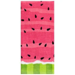 Meijer Corporate Seasonal Mcs Summer Watermelon Stripe Pink Fiber Reactive Kitchen Towel, 16 In X 25 In
