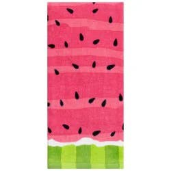 Meijer Corporate Seasonal Mcs Summer Watermelon Stripe Pink Fiber Reactive Kitchen Towel, 16 In X 25 In