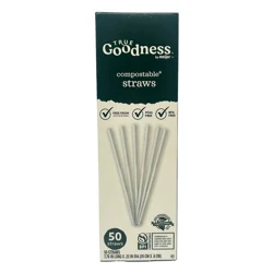 True Goodness Compostable Pha Straws, 50 Ct