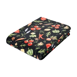 Havenstay Printed Plush Throw Veggie Toss, 50 In X 70 In