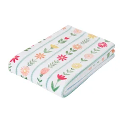 Havenstay Printed Plush Throw Floral Stripe, 50 In X 70 In