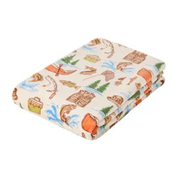 Havenstay Printed Plush Throw Fishing Trip, 50 In X 70 In