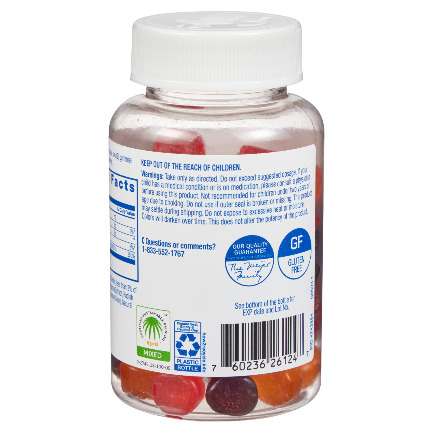 slide 2 of 3, MEIJER WELLNESS Meijer Vitamin D 50mcg Gummy Dietary supplement, 80 ct