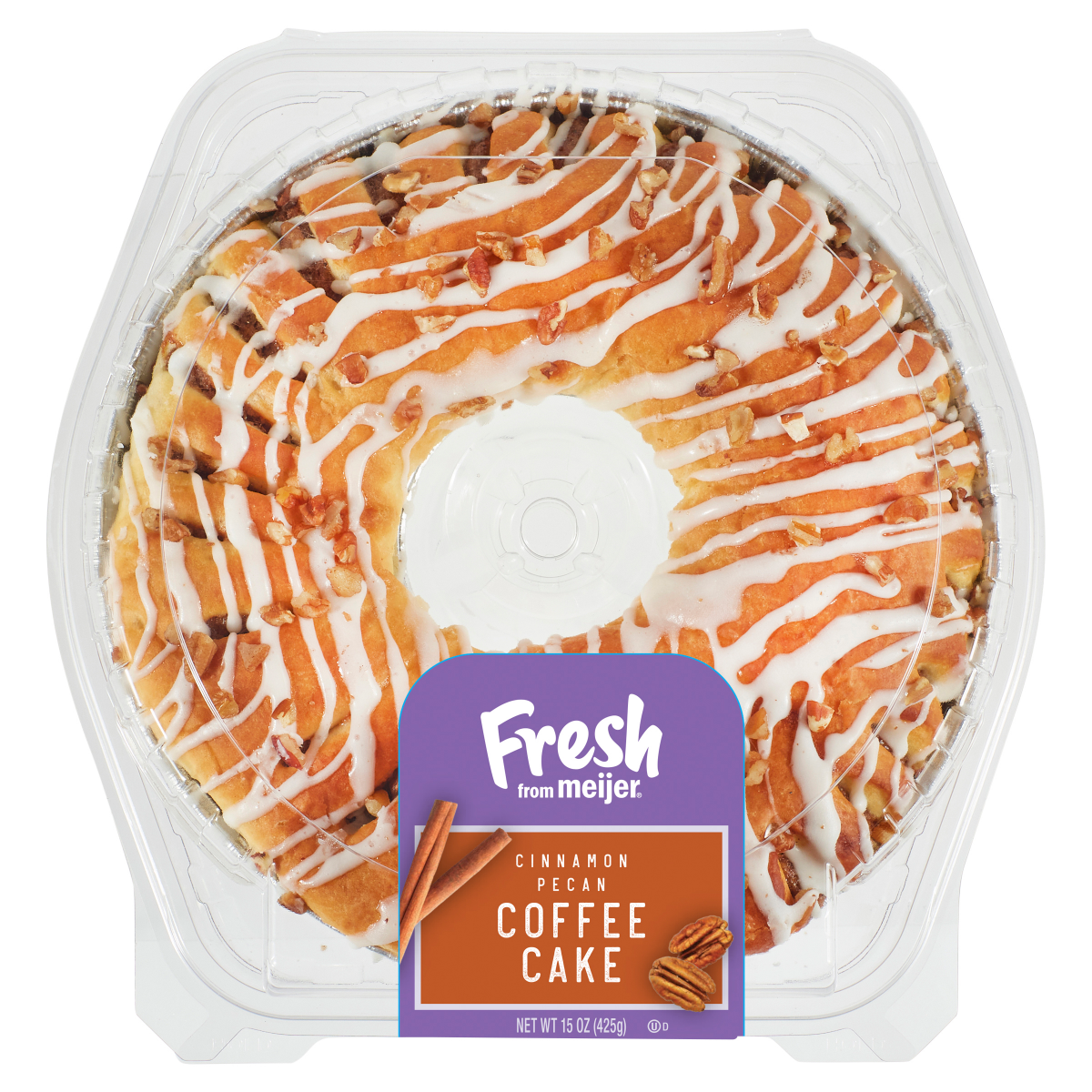 slide 1 of 17, Fresh from Meijer Cinnamon Pecan Coffee Cake Ring, 15 oz, 15 oz