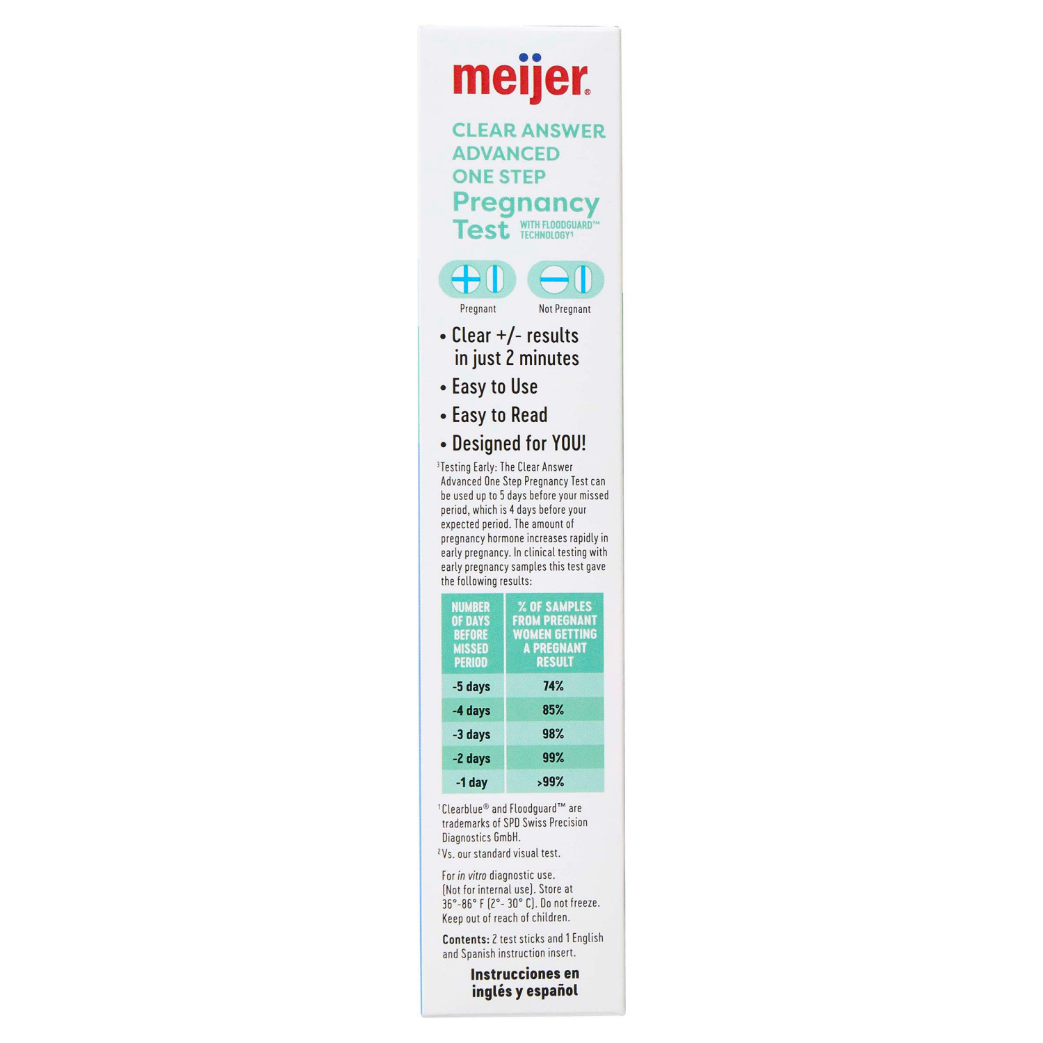slide 2 of 3, Meijer Advanced Clear Answer Pregnancy Test, 2 ct