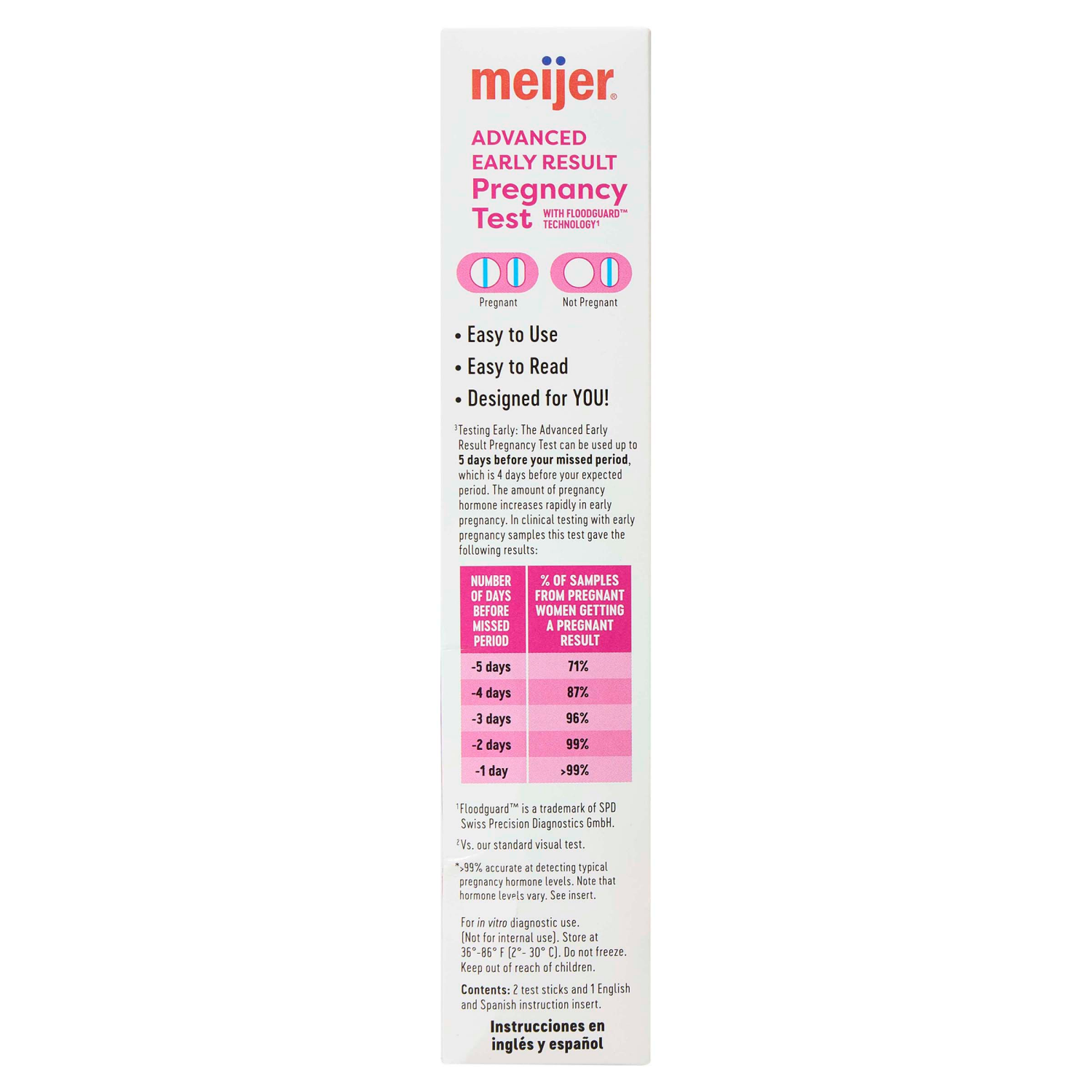 slide 3 of 4, Meijer Adv Early Results Pregnancy Test, 2 ct