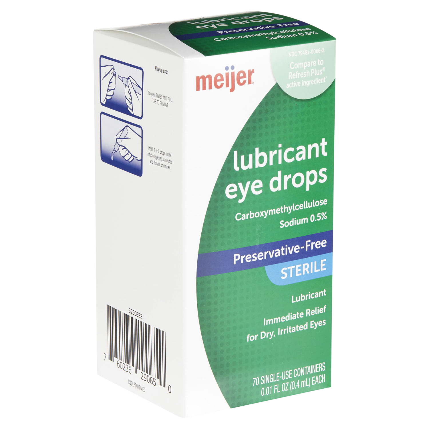slide 4 of 5, Meijer Lubricnt Plus Eye Drop Vials Value, 70 ct