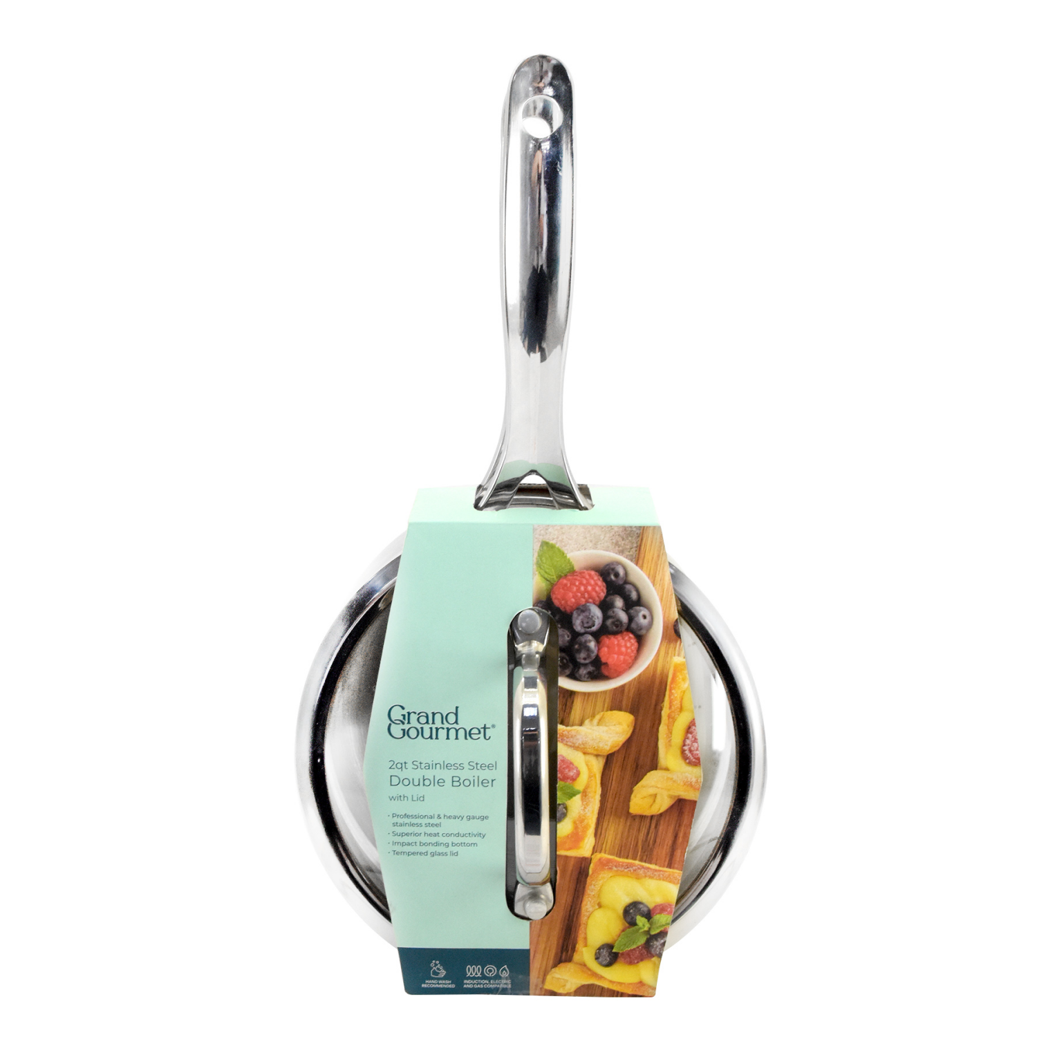 slide 5 of 5, Grand Gourmet Double Boiler Stainless steel, 2 qt, 2 qt