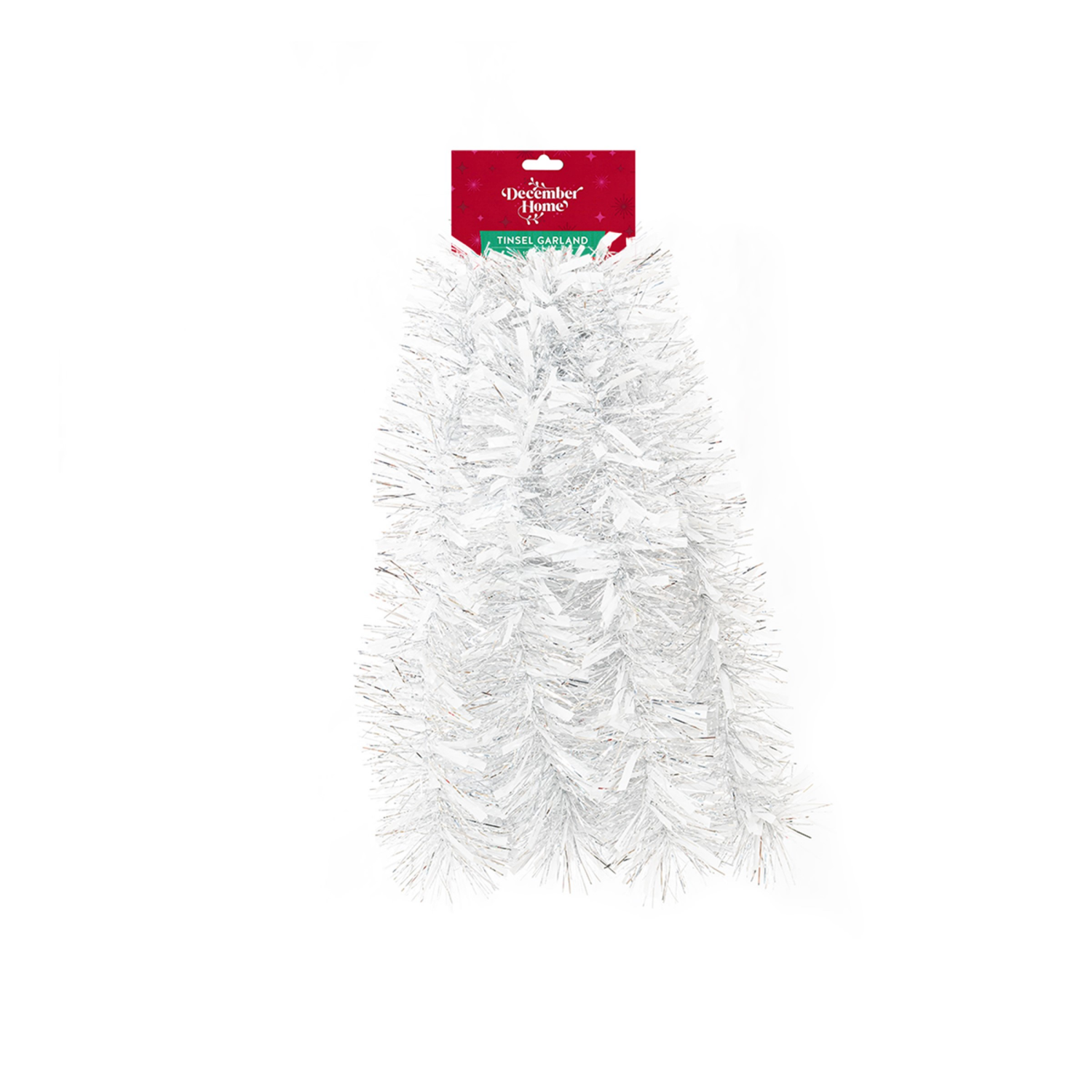 slide 1 of 2, December Home 12' Starburst White Garland, 1 ct