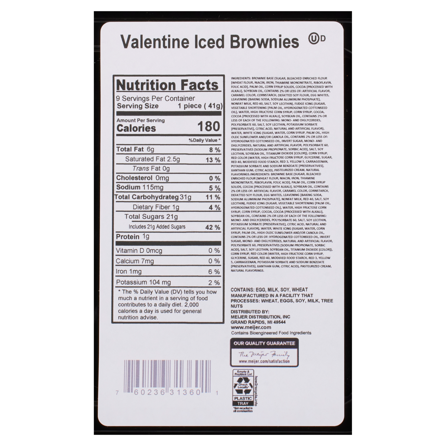 slide 4 of 4, FRESH FROM MEIJER Meijer Valentine Brownie, Pink and Red icing drizzle / - 9 ct; 13 oz, 9 ct; 13 oz