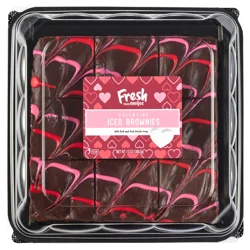 FRESH FROM MEIJER Meijer Valentine Brownie, Pink and Red icing drizzle / - 9 ct; 13 oz