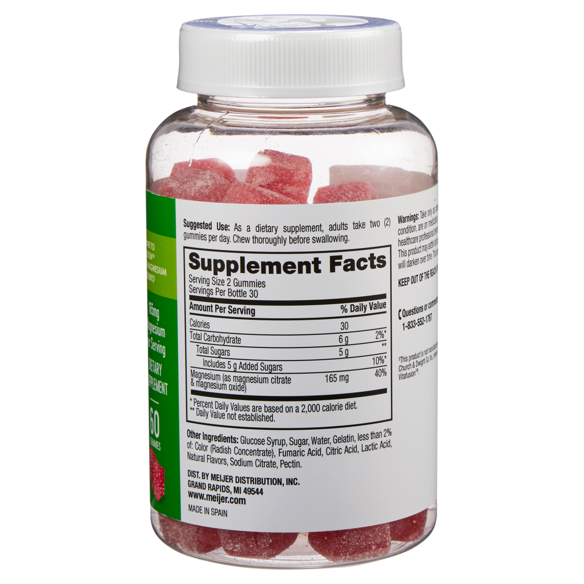 slide 3 of 3, Meijer Magnesium Gummies Dietary Supplement, 60 ct