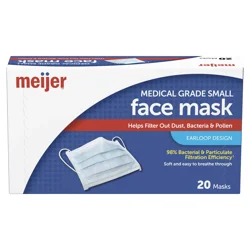 Meijer Medical Grade Earloop Face Mask, Small