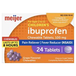 Children's Ibuprofen Grape Chewable Tablets 100mg, 24 Count