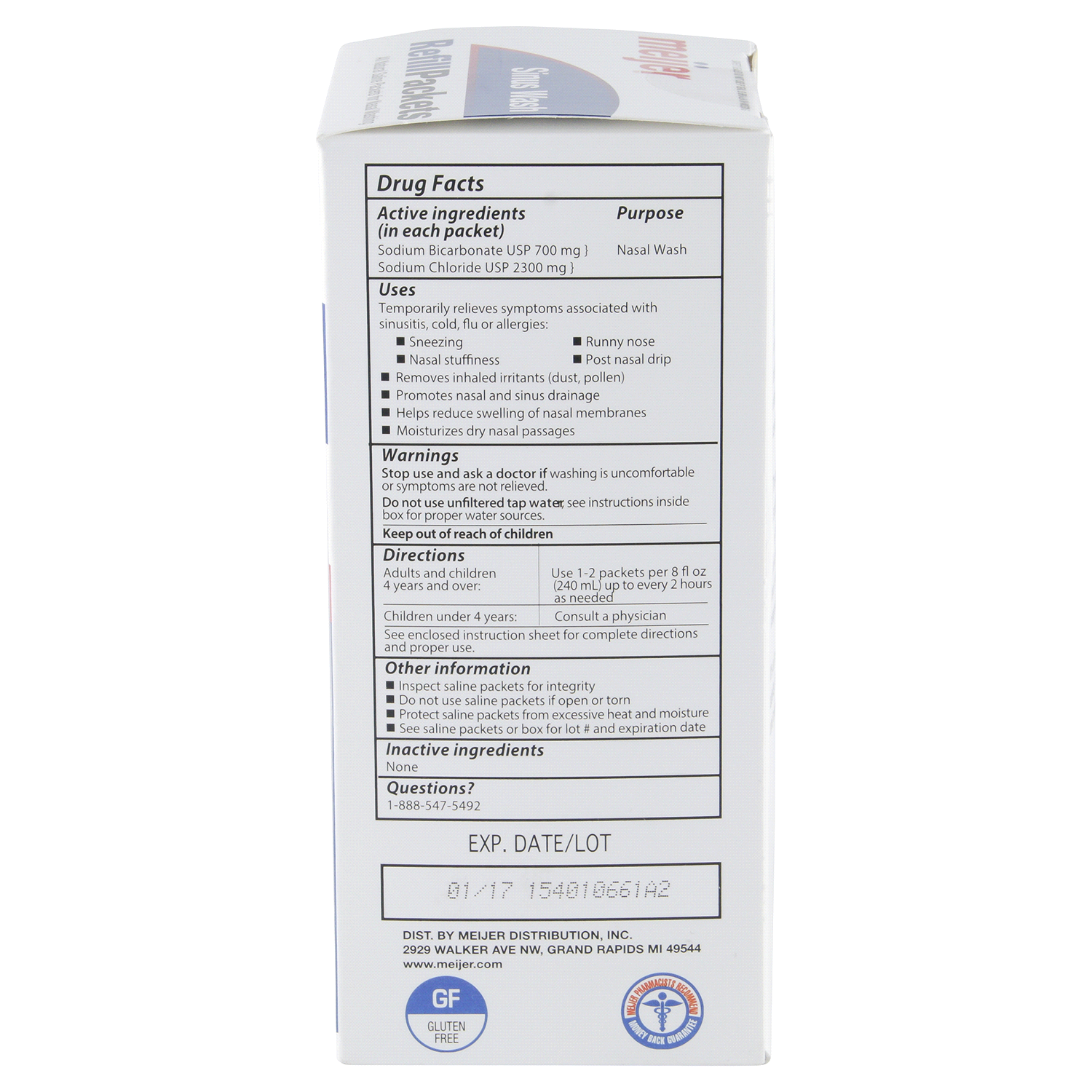 slide 3 of 3, Meijer Sinus Wash Saline Refill Packets, 100 ct