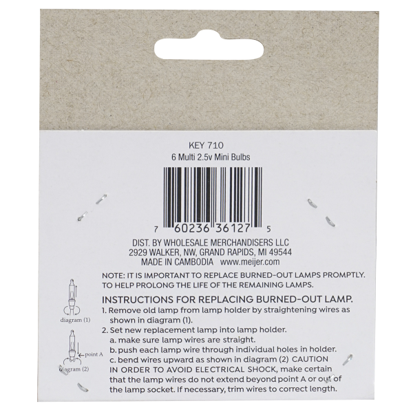 slide 4 of 5, December Home Multi 2.5v Mini Replacement Bulb Lights, 6 ct