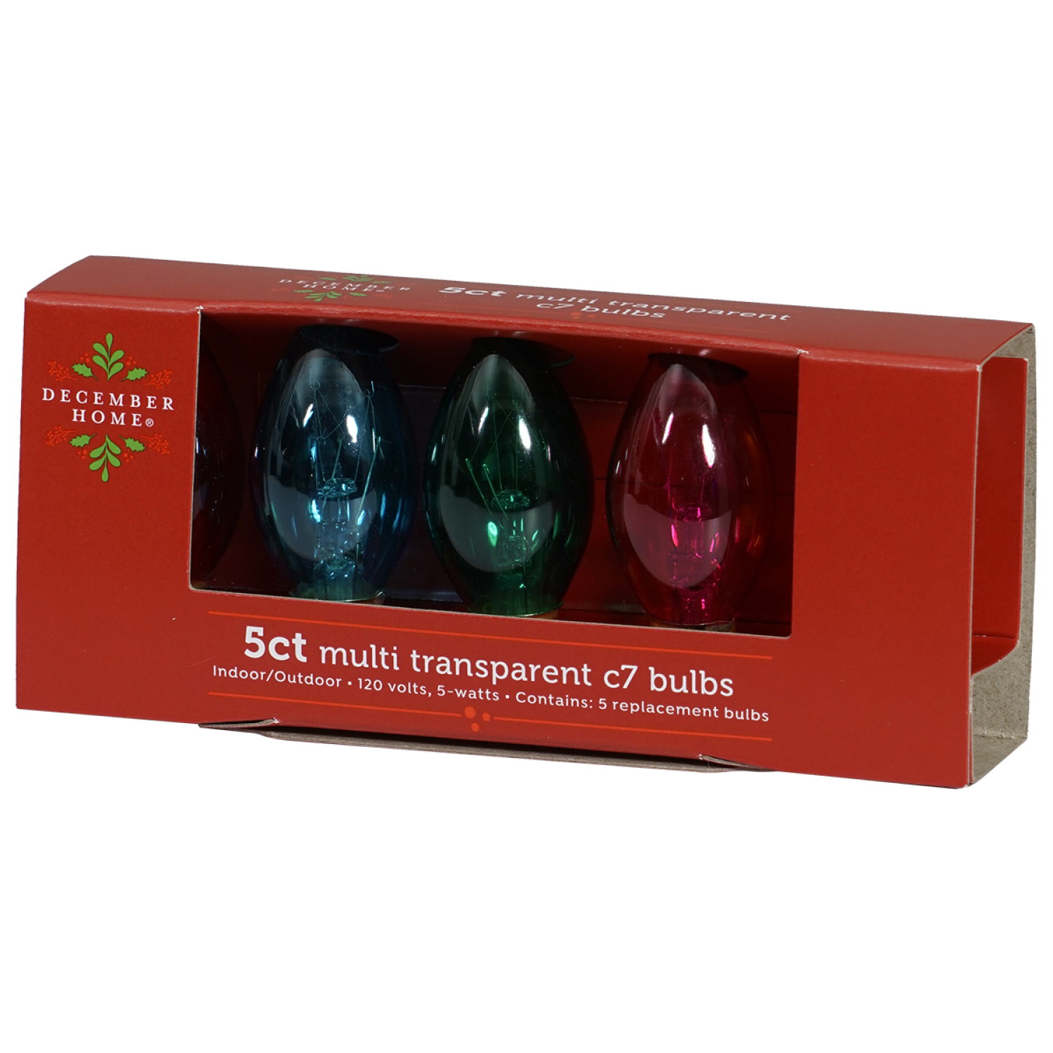 slide 3 of 3, Replacement Bulbs Transparent Multi C7 Bulbs, 5 ct
