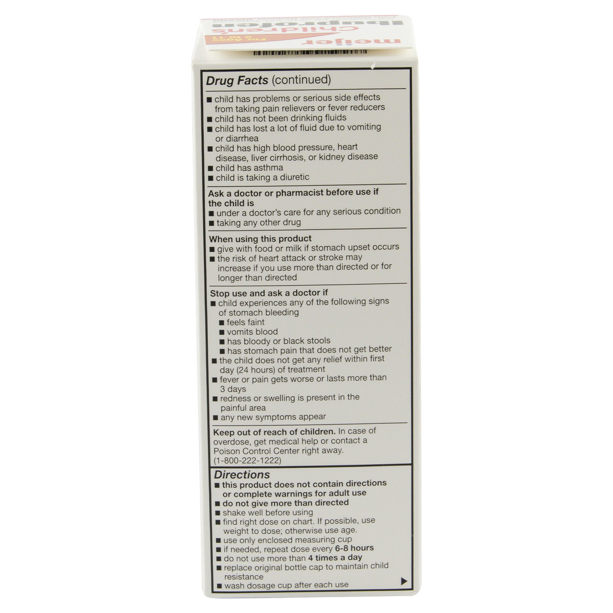 Meijer Children's Ibuprofen Oral Suspension per, Berry Flavor 100 mg, 5