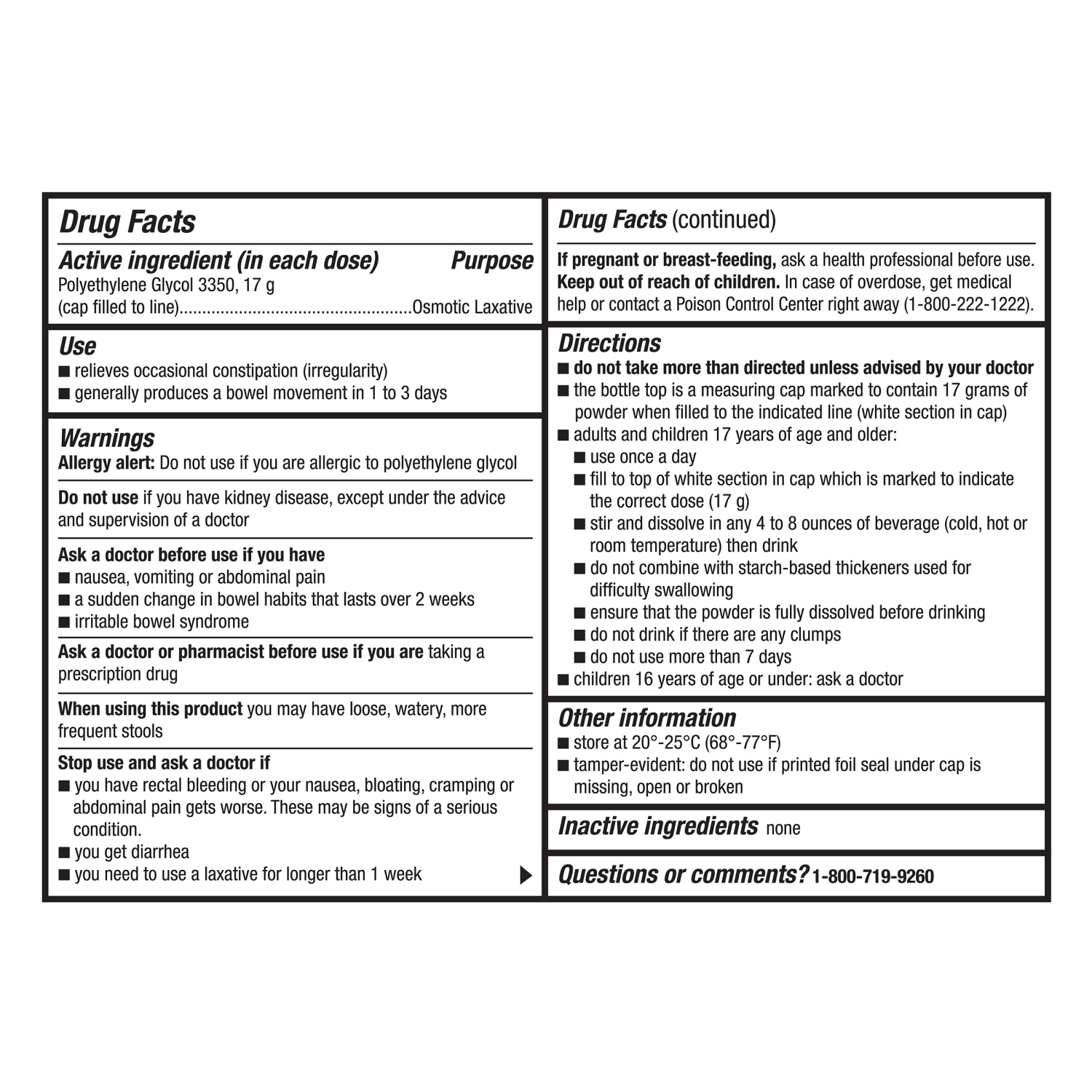slide 2 of 6, Meijer Polyethylene Glycol 3350, Powder For Solution, Osmotic Laxative, 17.9 oz