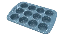 Silicone Muffin Pan 12 Ct Blue Speckle