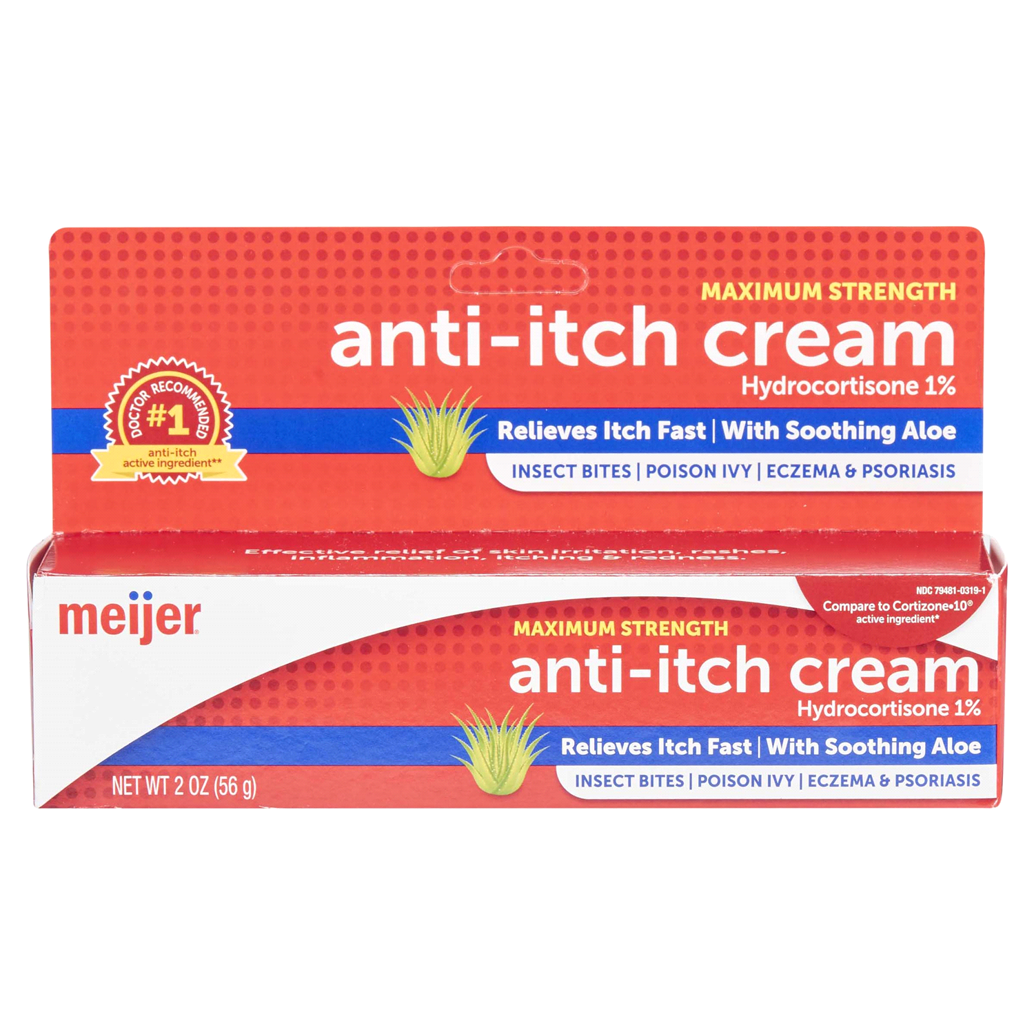 slide 1 of 5, Meijer Hydrocortisone 1% Anti-itch Cream with Aloe, 2 oz