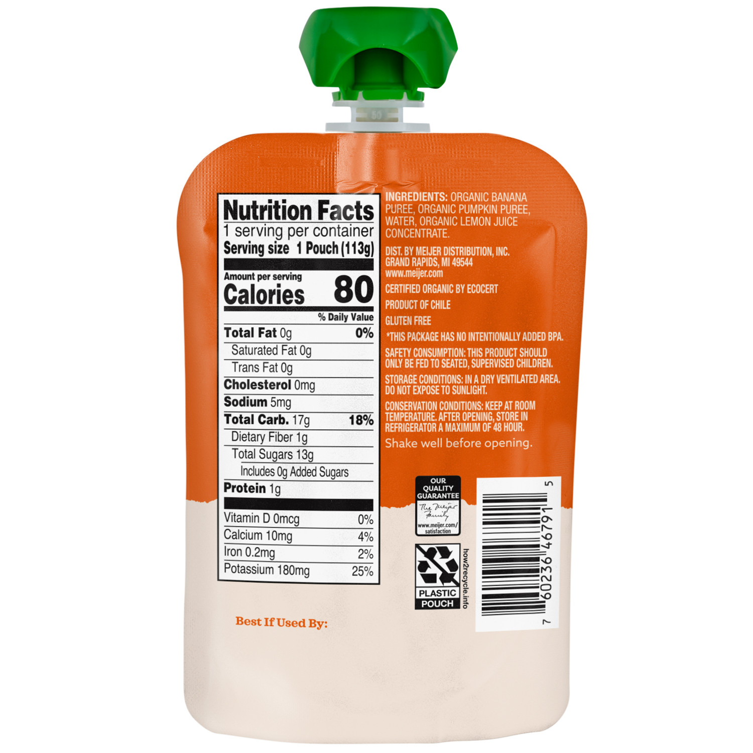 slide 2 of 8, Tg Org Pumpkin Banana Pouch, 4 oz