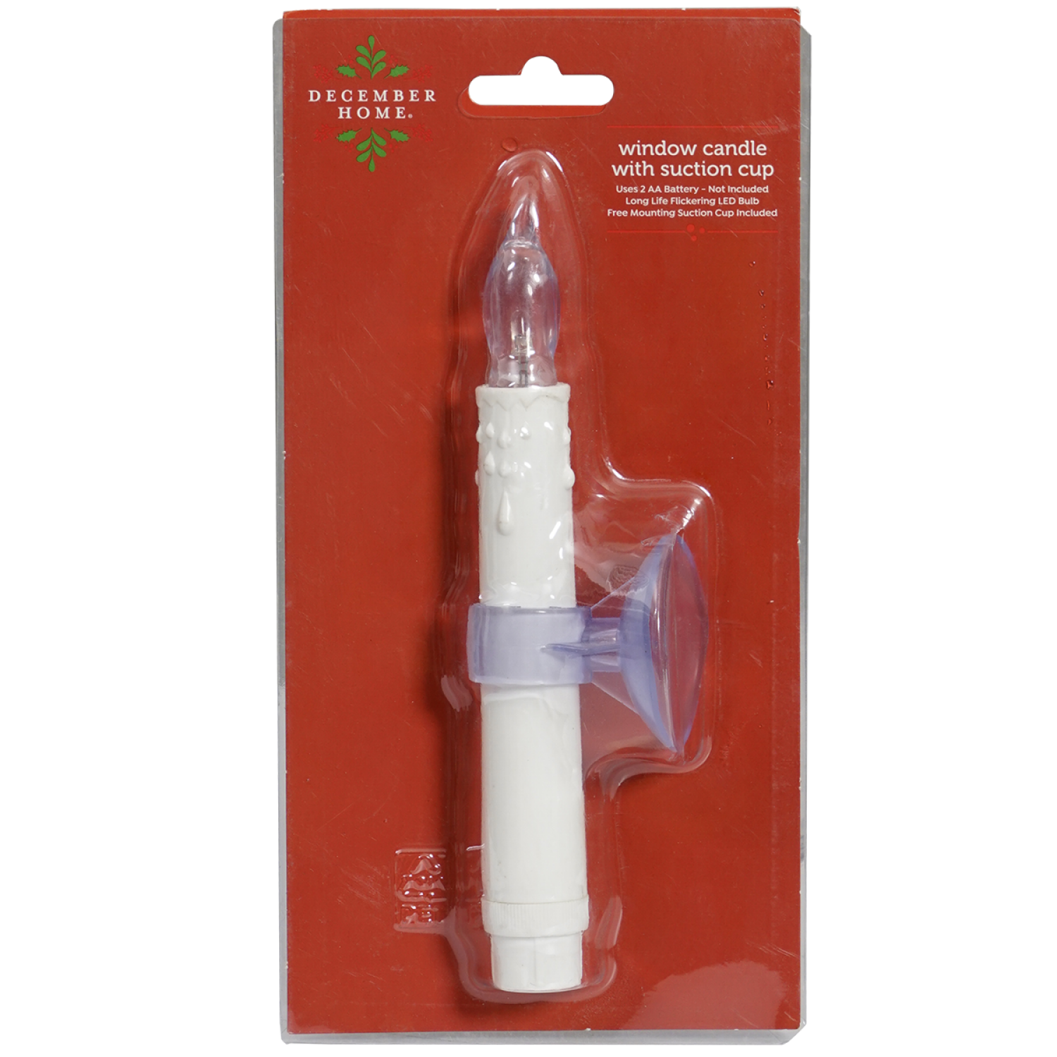 slide 1 of 2, December Home Window Candle Battery Operated Suction Cup, 1 ct