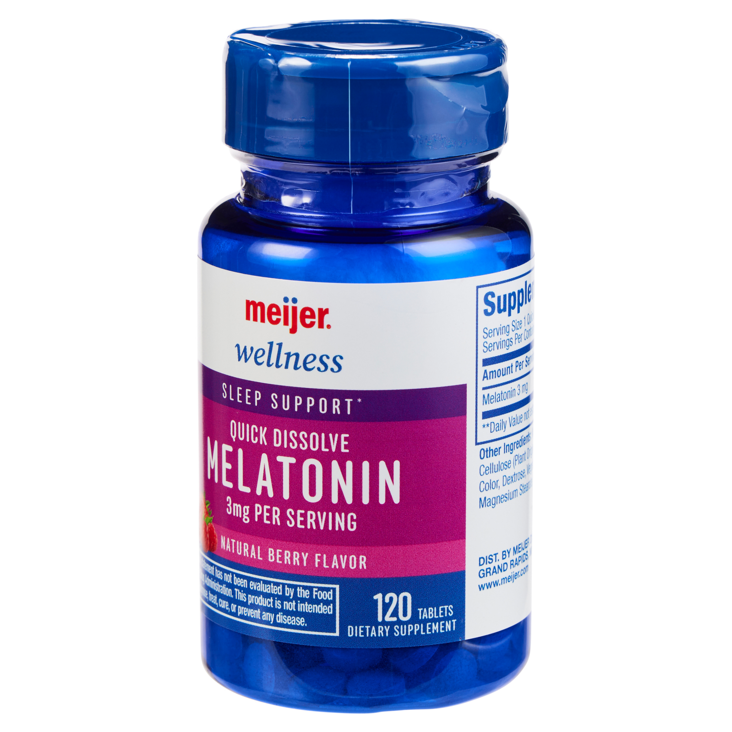 slide 3 of 3, MEIJER WELLNESS Meijer Quick Dissolve Melatonin Supplement, 120 ct