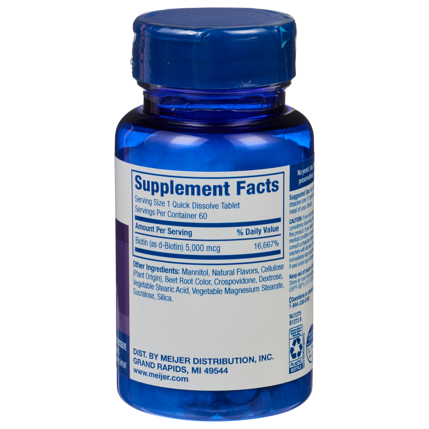 slide 3 of 3, MEIJER WELLNESS Meijer Biotin 5000mcg, Berry, 60 ct