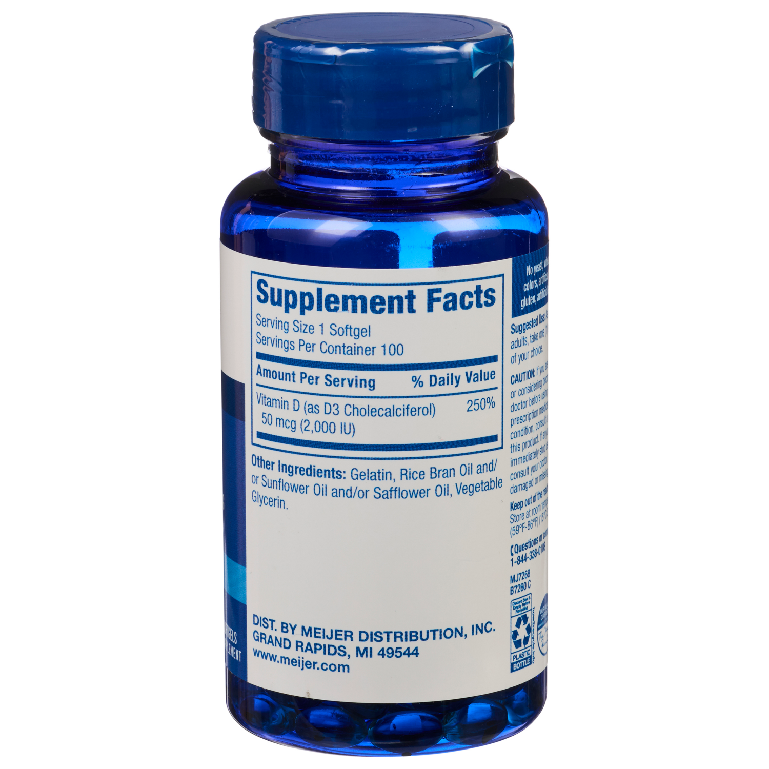 slide 3 of 3, MEIJER WELLNESS Meijer Vitamin D3, 50 mcg, 100 ct