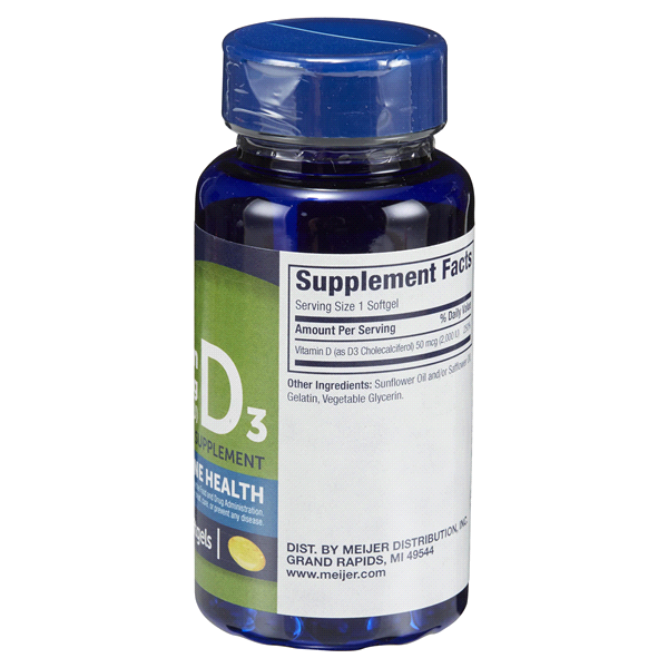MEIJER WELLNESS Meijer Vitamin D3, 50 mcg 100 ct Shipt