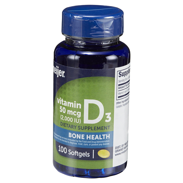 MEIJER WELLNESS Meijer Vitamin D3, 50 mcg 100 ct Shipt