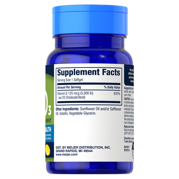 MEIJER WELLNESS Meijer Vitamin D3 125mcg 100 ct Shipt
