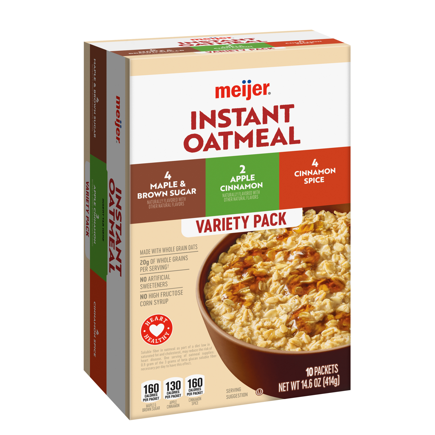 slide 6 of 8, Meijer Spice Oatmeal Variety Pack, 10 ct