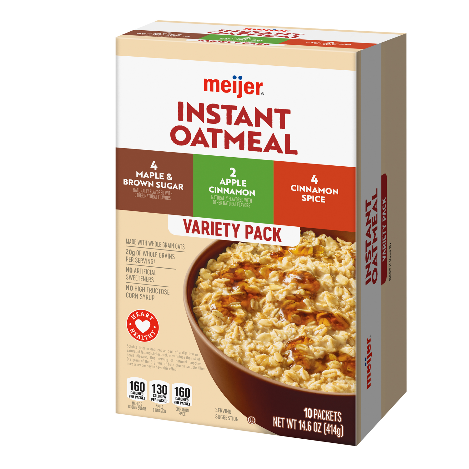 slide 7 of 8, Meijer Spice Oatmeal Variety Pack, 10 ct
