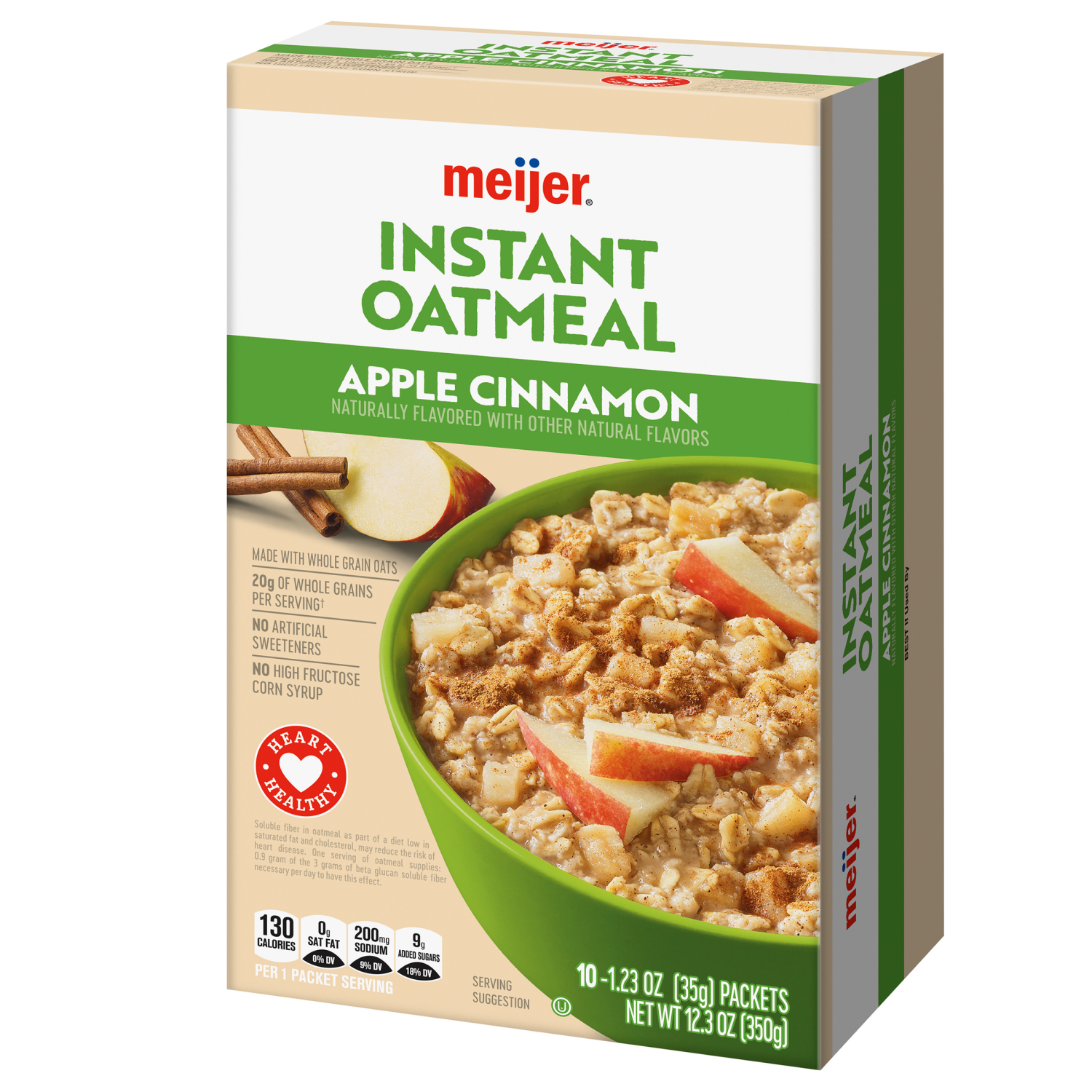 slide 7 of 8, Meijer Apples & Cinnamon Instant Oatmeal, 10 ct