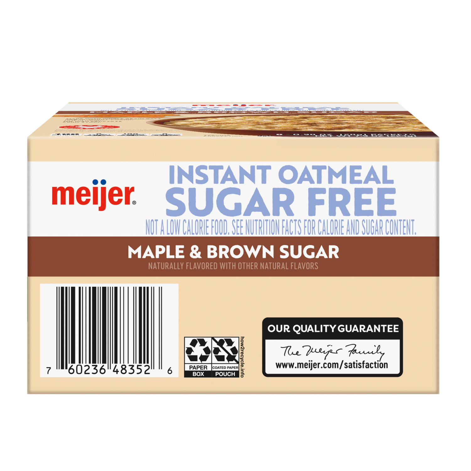 slide 3 of 8, Meijer Sugar Free Maple Brown Sugar Instant Oatmeal, 8 Count, 8 ct